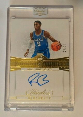 Rj Barrett 2019 - 20 Panini Flawless Collegiate Diamond Knicks Auto Autograph /25