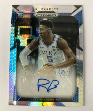 1/1 2019 - 20 Prizm Rj Barrett Rc Auto Hyper Silver 1/5 Knicks Duke