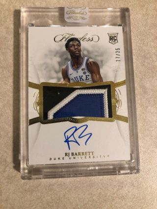 2019/20 Flawless Collegiate Rj Barrett Rpa 17/25 Duke Ny On Card Auto