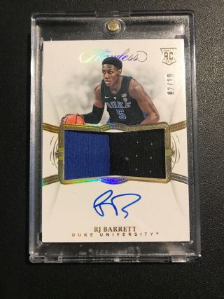 2019/20 Flawless Collegiate Rj Barrett Rpa 2/10 Duke Ny On Card Auto